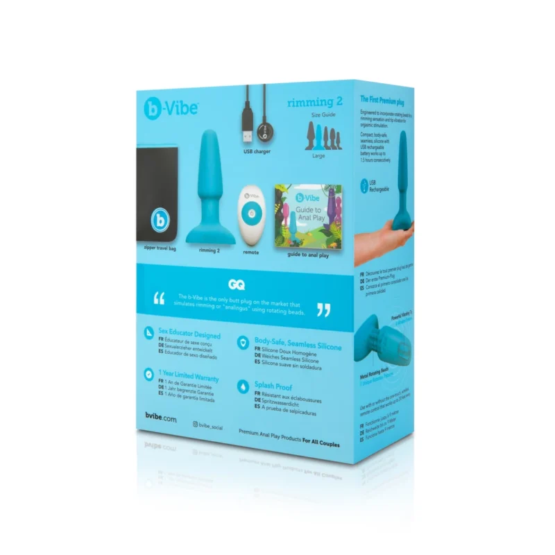 Analinis stimuliatorius „b-Vibe Rimming Plug 2“ (žalsvai melsvas)