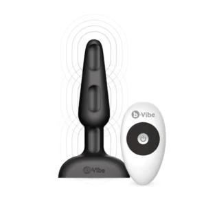 b-Vibe Trio Plug Black - Medium Size Intimate System, 3 Motors, Remote