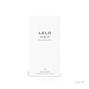 LELO HEX Original 12-Pack - Advanced Hexagonal Latex Condoms, 54 mm