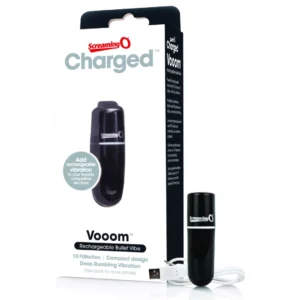 Screaming O Charged Vooom Bullet Black - Compact Rechargeable Vibrating Device
