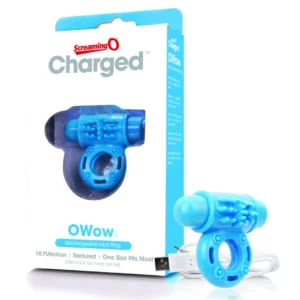 The Screaming O Charged OWow Intimate Vibrating Ring Blue Rechargeable