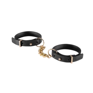 Bijoux Indiscrets Maze Adjustable Vegan Slim Handcuffs Black