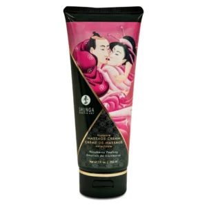 Shunga Massage Cream Raspberry 200ml - Silky Edible Body Care