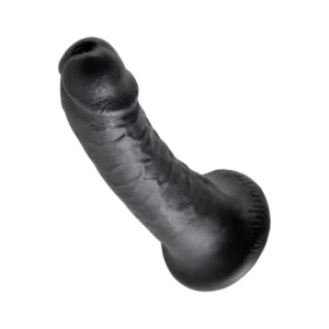 King Cock 6 Inch Intimate Model Black - Textured Suction Base