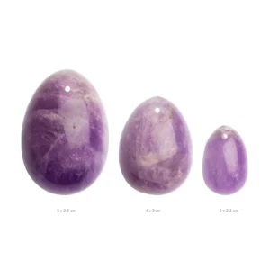 La Gemmes Yoni Egg Set Pure Amethyst - 3 Sizes, Natural Crystal Trainer