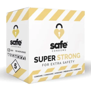 Safe Super Strong Latex Condoms 5-Pack Extra Durable 53mm CE Certified