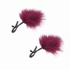 S&M Enchanted Adjustable Feather Clamp Set - Black & Silver, 6 cm