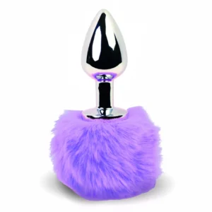 FeelzToys Bunny Tails Plug Purple - Metal Model with Soft Tail, Medium