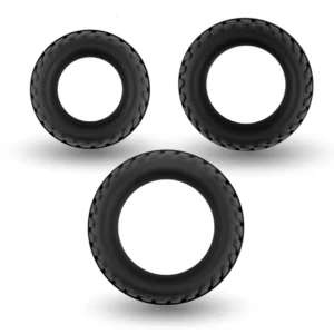 Velv'Or Rooster Floki Silicone Ring Set - 3 Sizes, Black