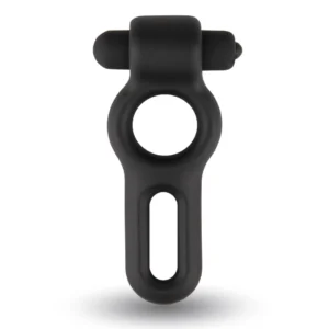 Velv’Or Rooster Drake Dual Silicone Ring with Vibrating Bullet, Black