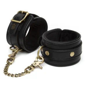 Fifty Shades of Grey Bound to You Padded Ankle Cuffs - Faux Leather, Gold Hardware