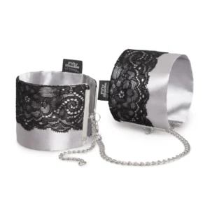Fifty Shades of Grey Play Nice Satin Wrist Cuffs Adjustable Black
