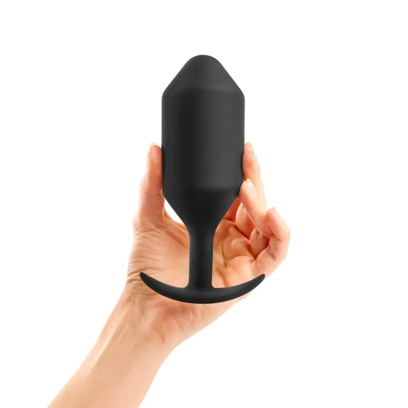 b-Vibe Snug Plug 6 Black Weighted Anatomical Silicone Plug 515g 16cm