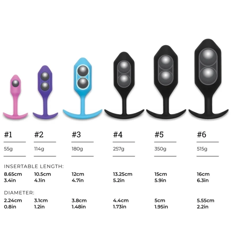 b-Vibe Snug Plug 6 Black Weighted Anatomical Silicone Plug 515g 16cm