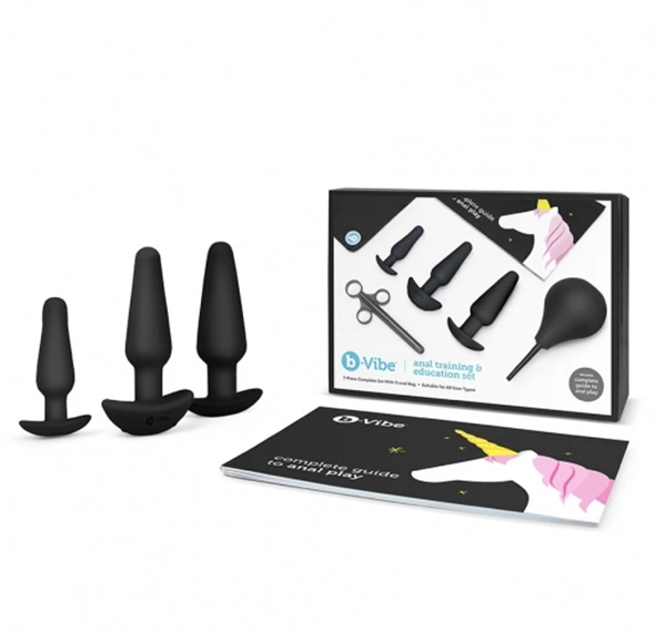 b-Vibe Anal Training Set Black - 7-Piece Silicone & Travel Kit