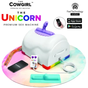 The Cowgirl Unicorn Premium Intimate Machine with Rainbow Tail, 2 Attachments