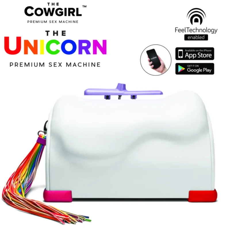 The Cowgirl Unicorn Premium Intimate Machine with Rainbow Tail, 2 Attachments