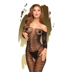 Penthouse Dreamy Diva Sheer Bodystocking Black S/L - Open Style