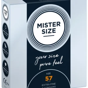Mister Size 57 mm Condoms 3-Pack - Anatomical Fit, Premium Latex