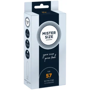 Mister Size 57 mm Condoms 10-Pack - Tailored Fit, Ultra-Thin Latex