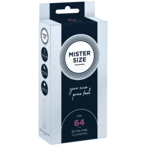 Mister Size 64 mm Premium Latex Condoms 10-Pack - Large Anatomical Fit