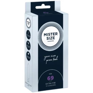 Mister Size 69 mm Condoms 10-Pack - Tailored Comfort, Extra Large Fit