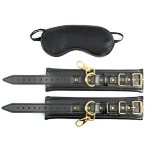Sportsheets Special Edition Restraint Set with Satin Blindfold, Gold Accents