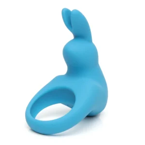 Happy Rabbit Rechargeable Blue Vibrating Ring with Dual Stimulating Ears