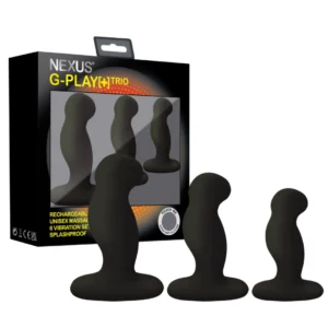 Nexus G-Play Trio Plus Black - 3-Piece Rechargeable Silicone Set