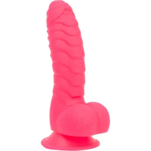 Addiction Tom 18 cm Silicone Ribbed Model Hot Pink with Suction Cup
