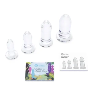 b-Vibe Glass Dilators Set 4-Piece – Borosilicate, Tapered, Multi-Size
