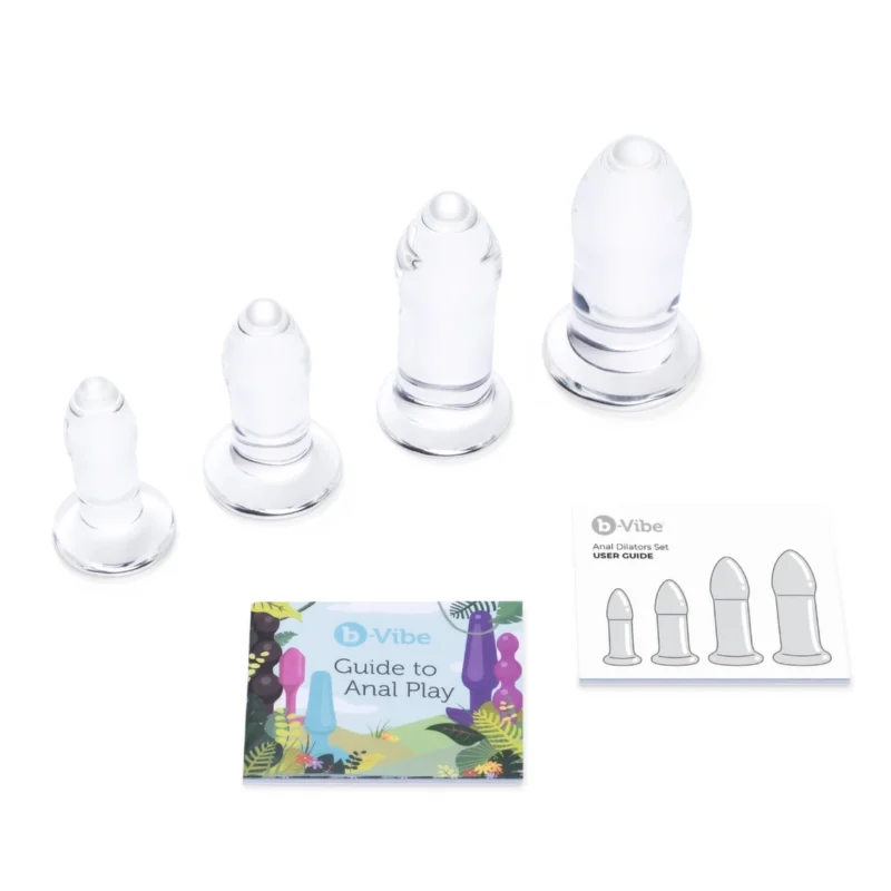 b-Vibe Glass Dilators Set 4-Piece - Borosilicate, Tapered, Multi-Size