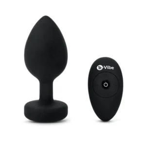 b-Vibe Vibrating Jewel Plug XXL Black - 15 Modes, USB Rechargeable, 12.2 cm