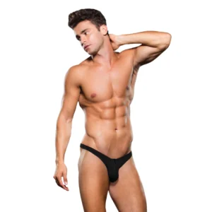 Envy Microfiber Lowrise Zip Thong M/L Black – Comfort Fit Underwear
