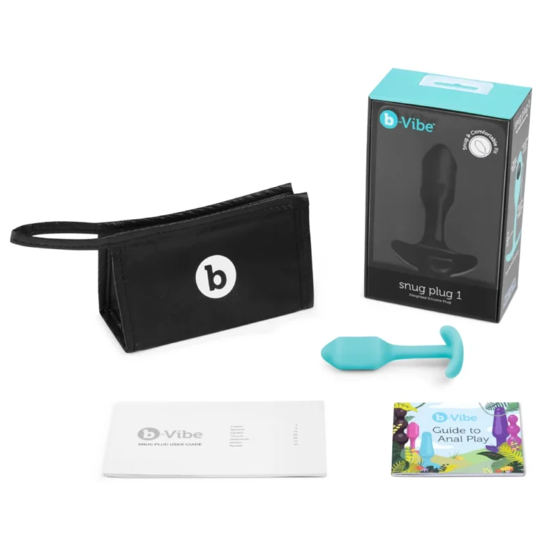 Analinis kaištis „b-Vibe Snug Plug 1“ (žalsvai mėlynas)