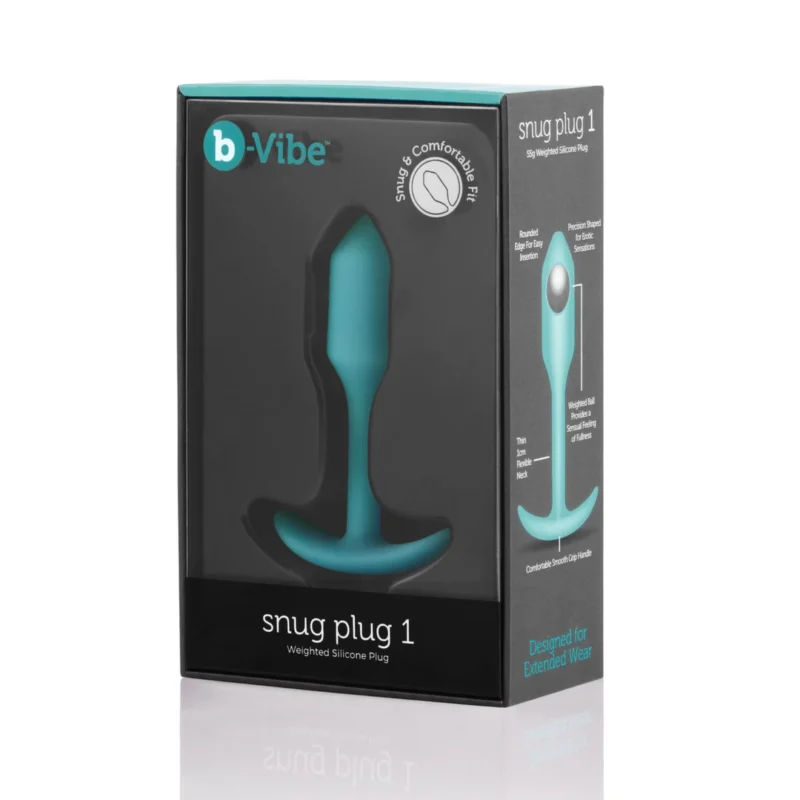 Analinis kaištis „b-Vibe Snug Plug 1“ (žalsvai mėlynas)