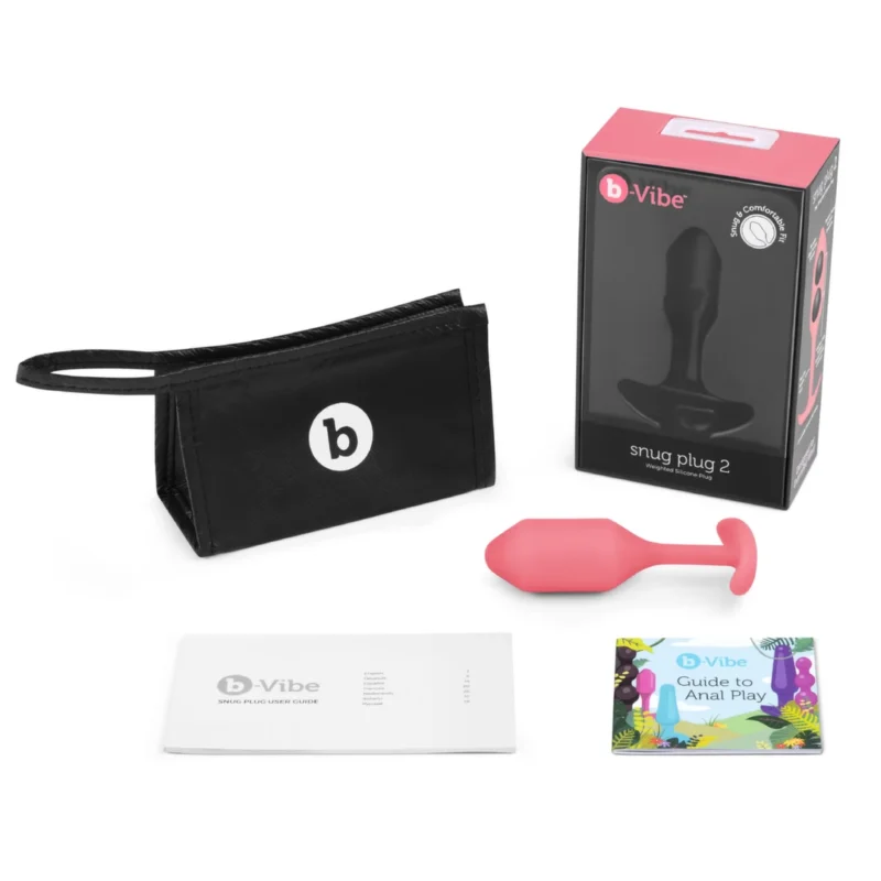 b-Vibe Snug Plug 2 Coral Weighted Silicone Plug 114g 3x11.4cm