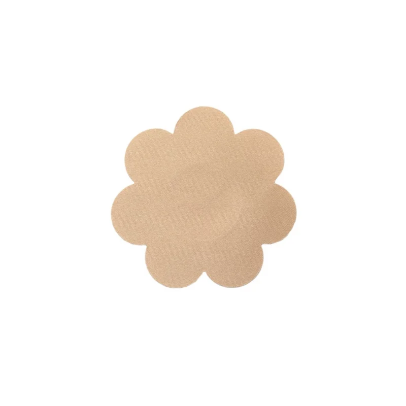 Bye Bra Breast Lift Pads & Satin Nipple Covers D-F Nude - Cotton, Waterproof