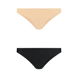 Bye Bra Invisible Brazilian Briefs 2-Pack Nude & Black XXL Seamless