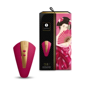 Shunga Obi Intimate Massager Raspberry - Rechargeable, 80g, 115×75×30mm