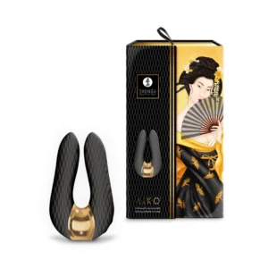 Shunga Aiko Black - Dual-Motor Silicone Intimate Massager, Rechargeable