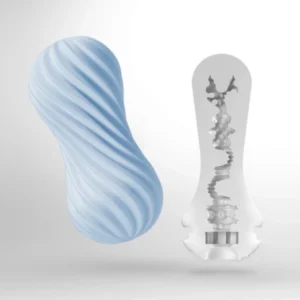 Tenga Flex II Bubbly Blue - Spiral-Textured Reusable Intimate Device