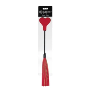 Sportsheets S&M Amor Heart Crop - Red Faux Leather Compact Model