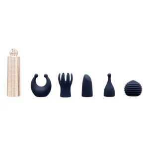 Pillow Talk Desires Navy Blue Bullet Set with 5 Silicone Attachments