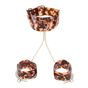 Sportsheets Amber Neck and Wrist Restraint Set, Adjustable, Gold Details