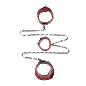 Sportsheets Saffron Chained & Tamed Restraint Set - Adjustable Red-Black