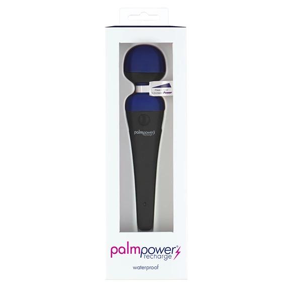 PalmPower Recharge Wand Massager Blue - Cordless Waterproof Model