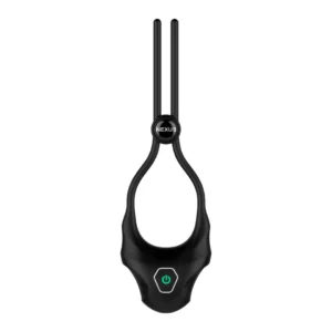 Nexus Forge Adjustable Vibrating Silicone Ring Black USB Rechargeable