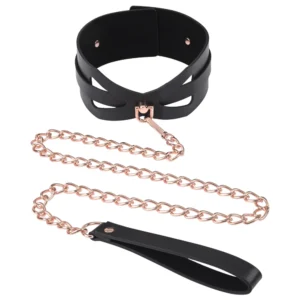 Sportsheets Brat Collar & Leash Set with Rose Gold Chain, Adjustable