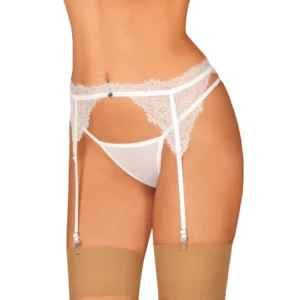 Obsessive Bianelle White Lace Garter Belt S/M Adjustable Fit